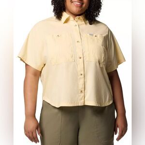 NWT Columbia Women's Brea Falls Woven Short Sleeve Shirt - Size XXL